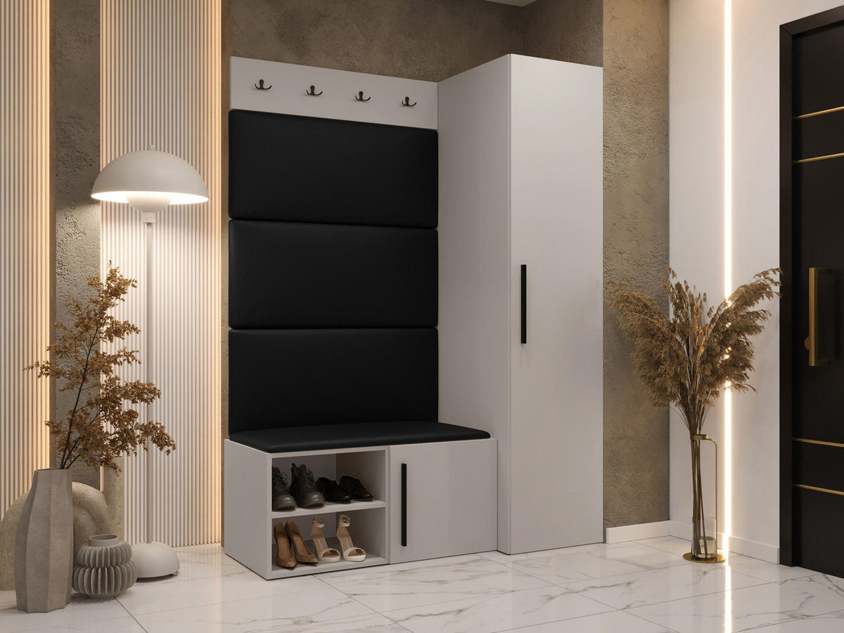 GARDEROBEN-SET Medi II - Kaschmir/Schwarz, Holzwerkstoff/Kunststoff (40/191/50cm) - MIRJAN24