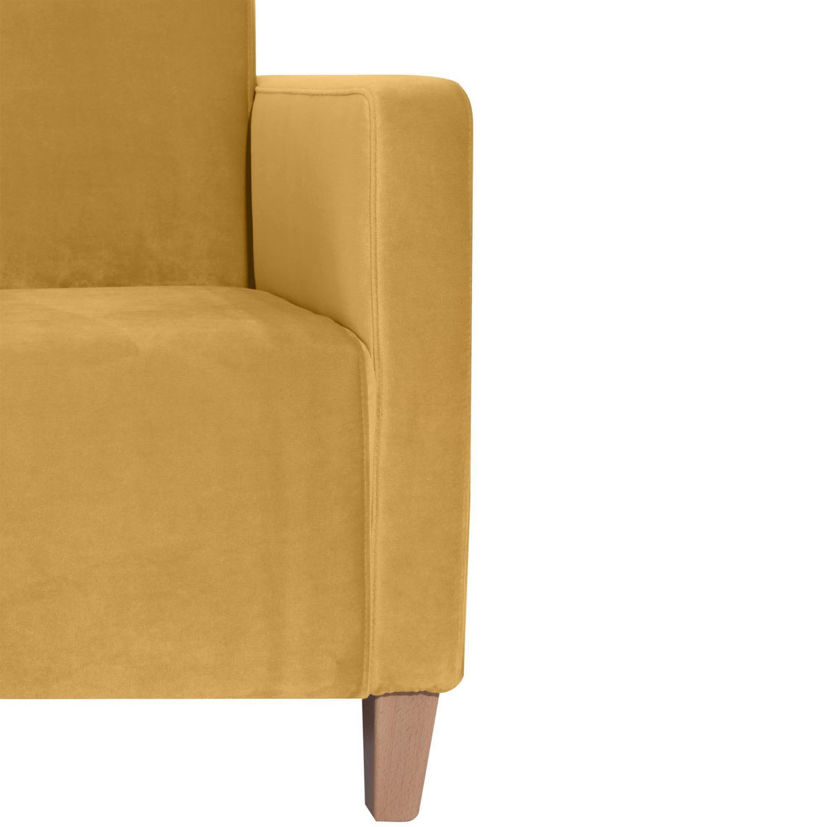 SESSEL Karol Bezug Samtvelours Buche natur / mais - Gelb, Kunststoff (71/81/70cm) - 58aufmkessel