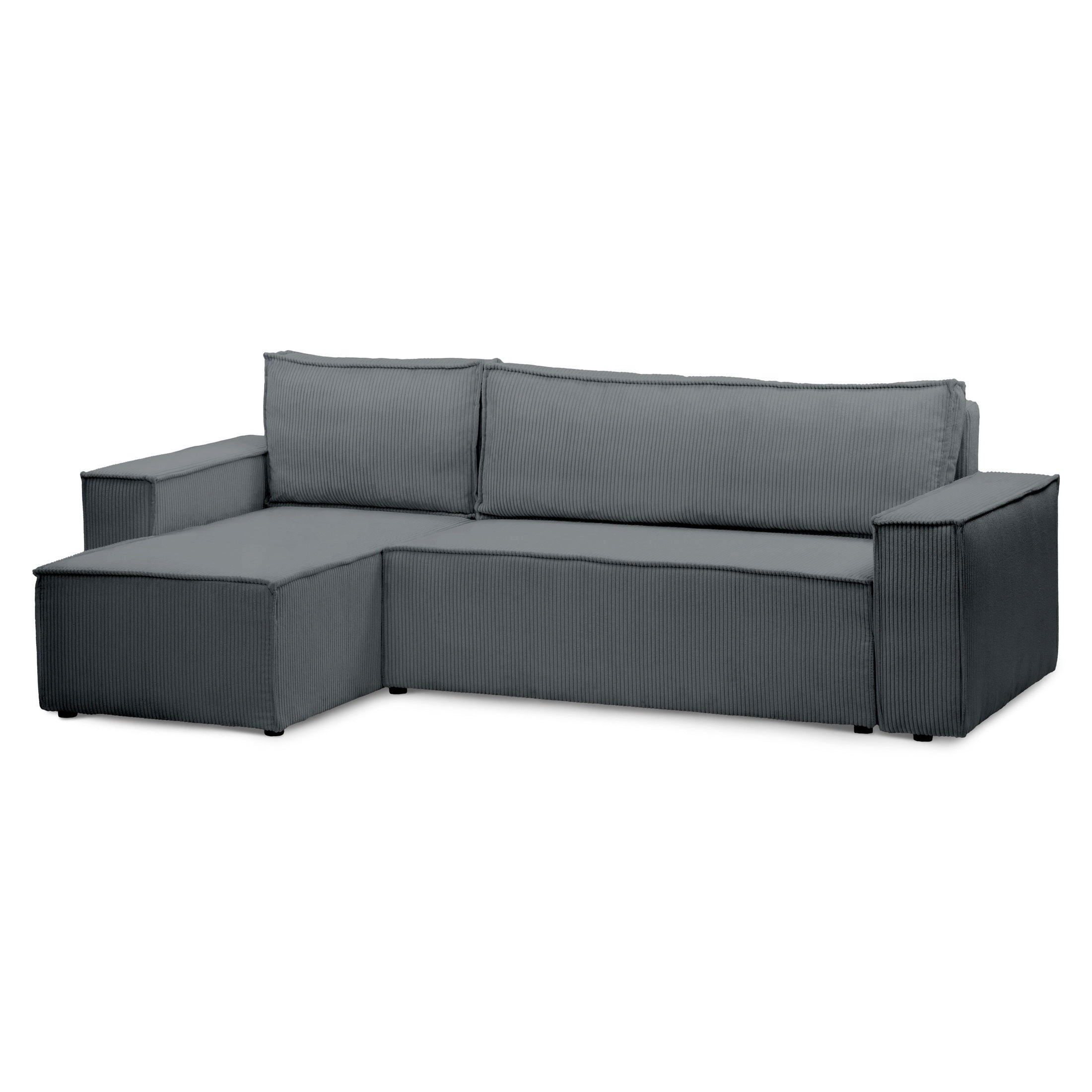 ECKSOFA Agi Anthrazit 60 cm - Anthrazit, Textil (244/60cm)