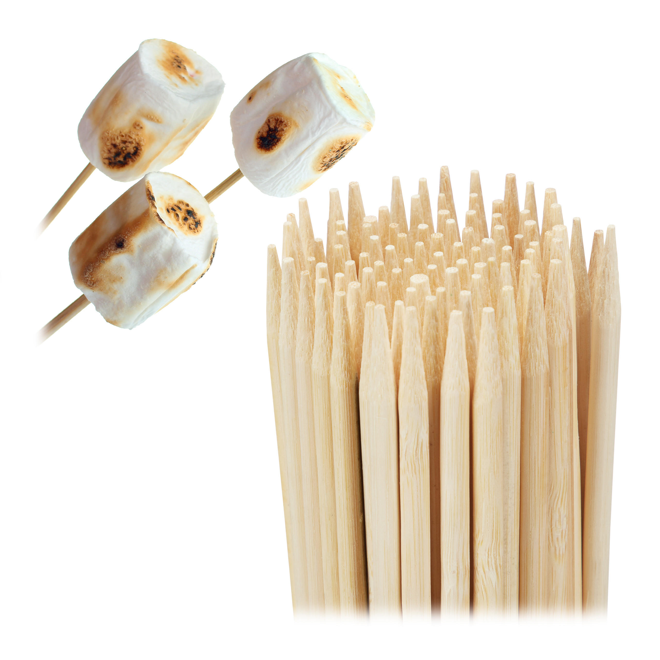 HOLZSPIESSE - Hellbraun, Holz (0.5cm) - Relaxdays