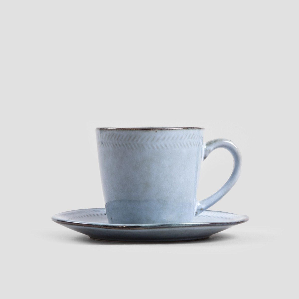 TASSE Bluejeans mit Untertasse blau 0,2 l 6er-Set - Blau, Keramik (0.2L) - Homla