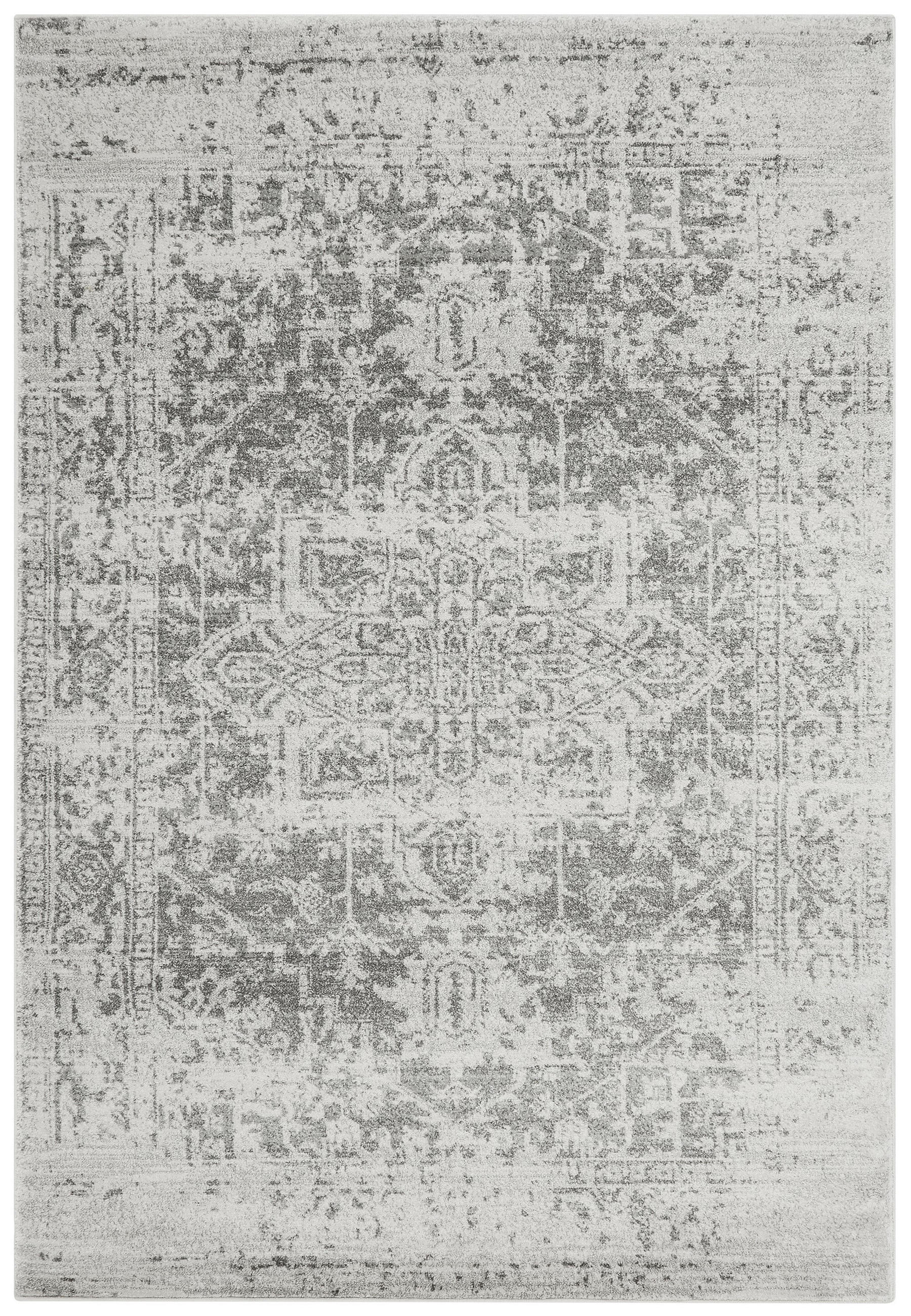 TEPPICH Kunstfaser kurzflor vintage orientalisch LODI-Lambro, Silbergrau 120x170 cm - Silberfarben, Textil (120/170cm) - KADIMA DESIGN