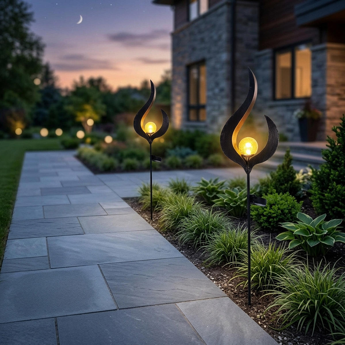 LED AUSSENLEUCHTE Bronze Design - Bronzefarben, Glas (16.7/6/90cm) - Globo Lighting