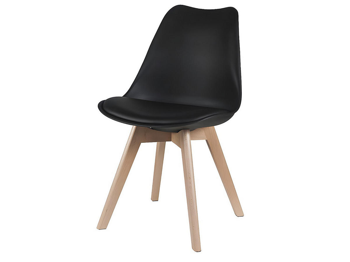 STUHL 6er-Set - Polypropylen & Buche - Schwarz - JODY - Schwarz, Kunststoff (57/82/49cm) - Vente-Unique