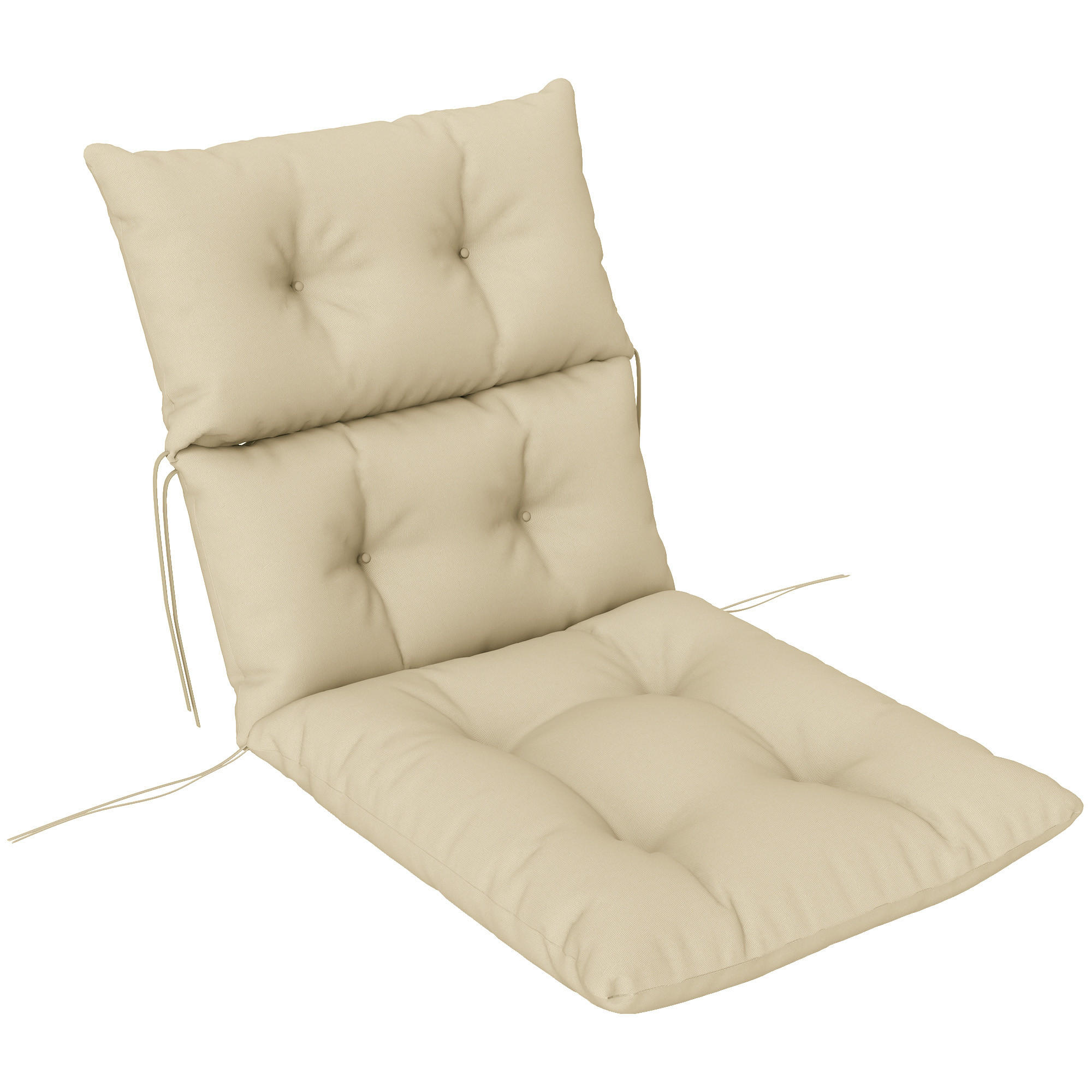 SITZKISSEN 115x 56 cm - Beige, Kunststoff (56/10/115cm) - Outsunny
