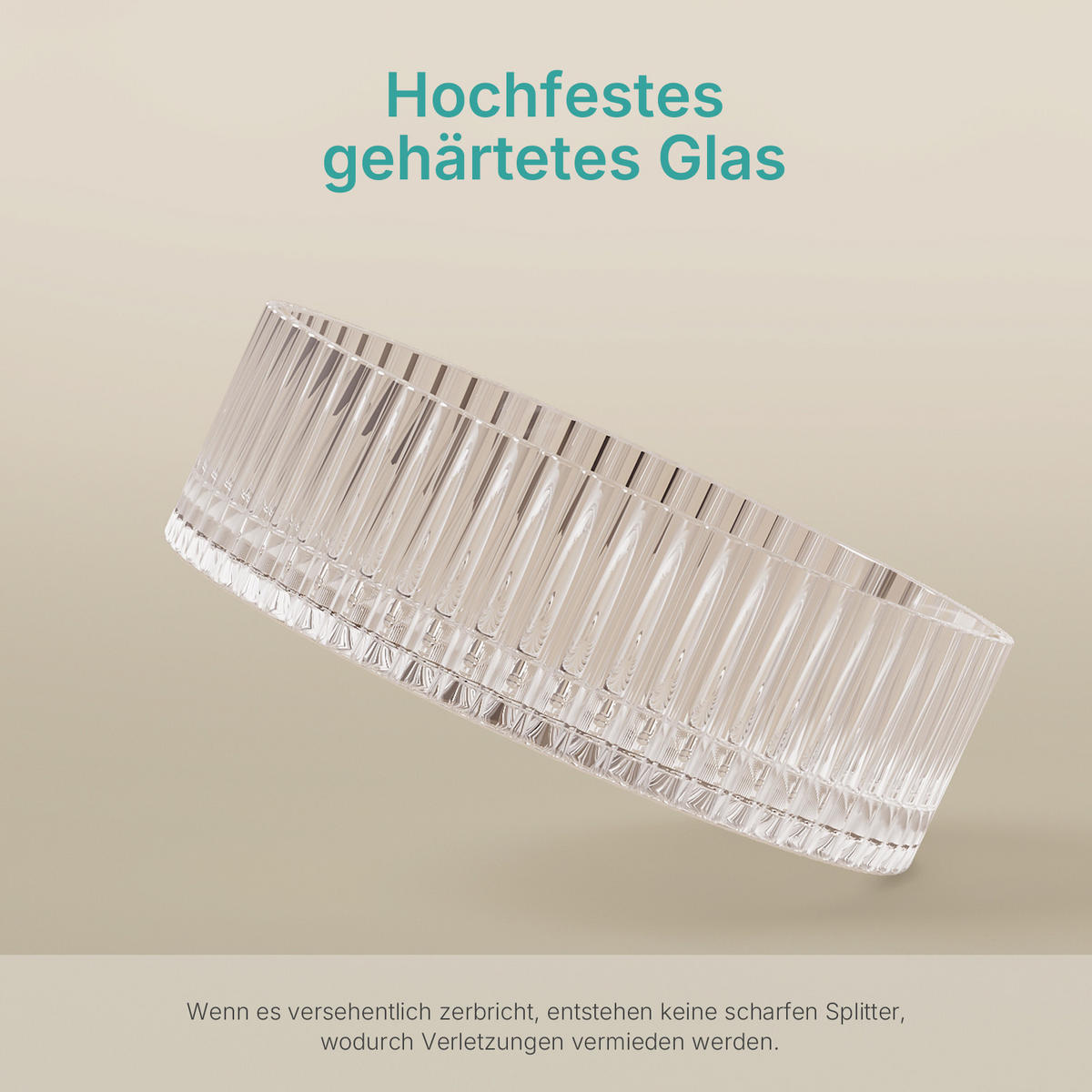 WASCHBECKEN Klarglasspüle Regenbogen Ø40 / 12 cm - Roségold, Glas (40/12/40cm) - EMKE