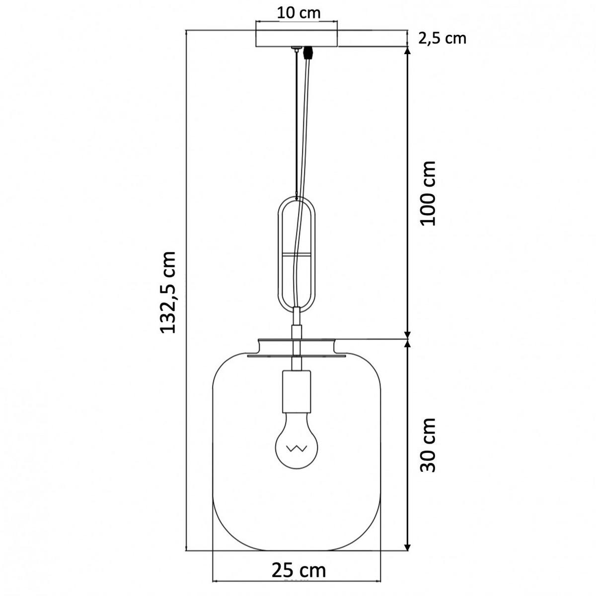HÄNGELEUCHTE Tamale, Rauchgrau, 30cm - Grau, Glas (25/25/30cm) - KOSILUM