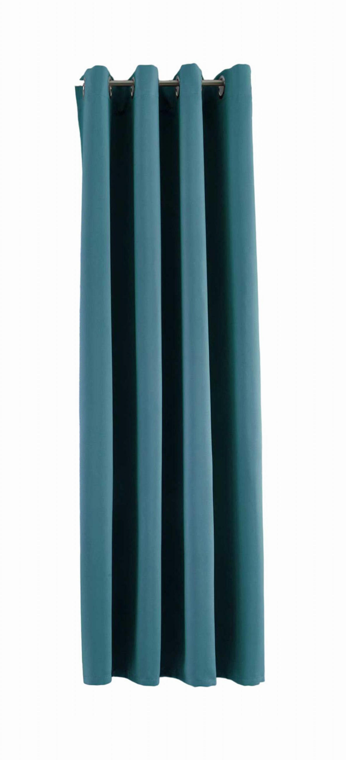VORHANG »NEW YORK« HxB 160x140 cm Petrol - Petrol, Textil (140/160cm) - Gardinenbox