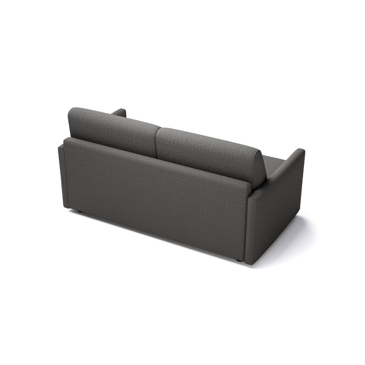 SOFA 3 sitzer aus anthrazitgrauem stoffumwandelbar lucia 175/100/87 cm - Anthrazit, Holz (175/87/100cm) - Calicosy