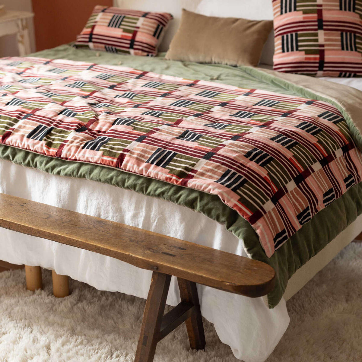 PLAID MIT KNÖTCHENSTICH Elise eisenkraut 140 x 200 cm - Mintgrün, Textil (140/200cm) - Vivaraise