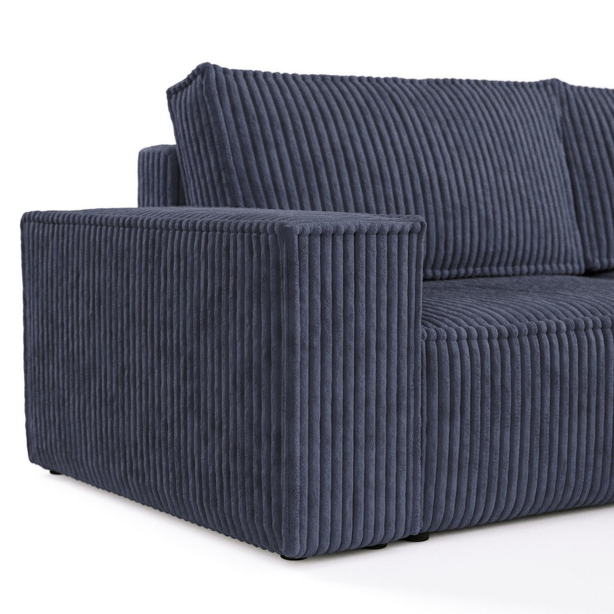 ROHOVÁ SEDAČKA CAVO, textil, Námořnická modrá - černá/tmavě modrá, dřevo/kompozitní dřevo (255/148cm) - AltaBeds
