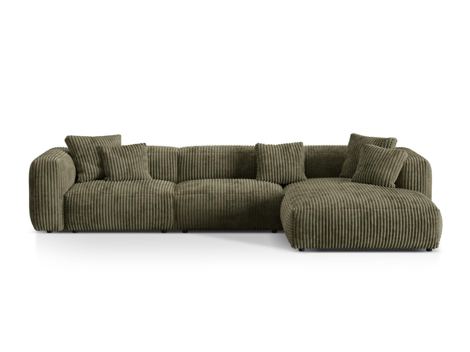 ECKSOFA modular rechts Martina aus Cord moosgrün 3 Sitzplätze - Salbeigrün, Textil (176/332cm) - Micadoni