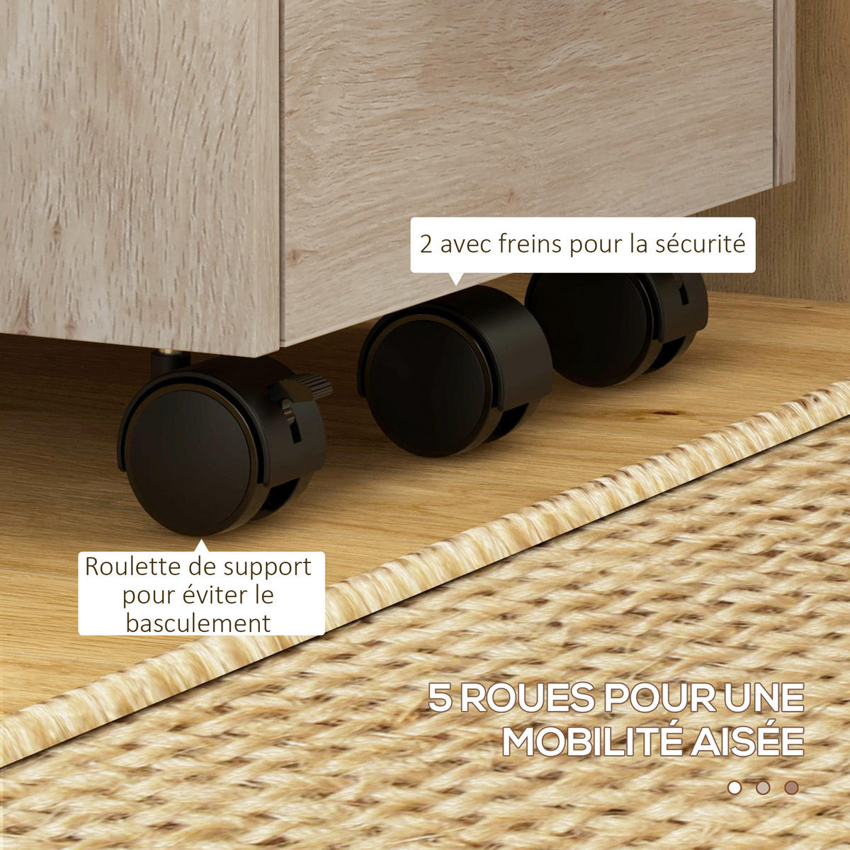 ROLLCONTAINER DE-14428 Beige - Beige, Holzwerkstoff (40/65/39cm) - ComfortXL