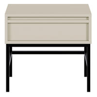 NACHTISCH Evo Greige mit schwarzem Gestell, 50 cm - Greige/Schwarz, Holzwerkstoff/Metall (50/44/34cm) - Selsey