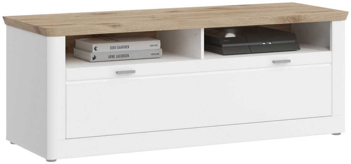 LOWOARD Michigan weiß Viking Oak Nachbildung - Weiß, Holzwerkstoff (154/59/50cm) - Xonox