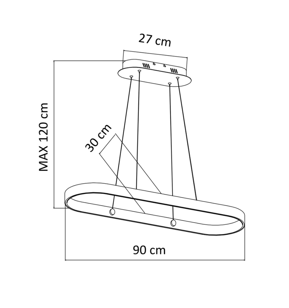 HÄNGELEUCHTE Apollo, Schwarz, 120cm - Schwarz, Metall (90/30/120cm) - KOSILUM
