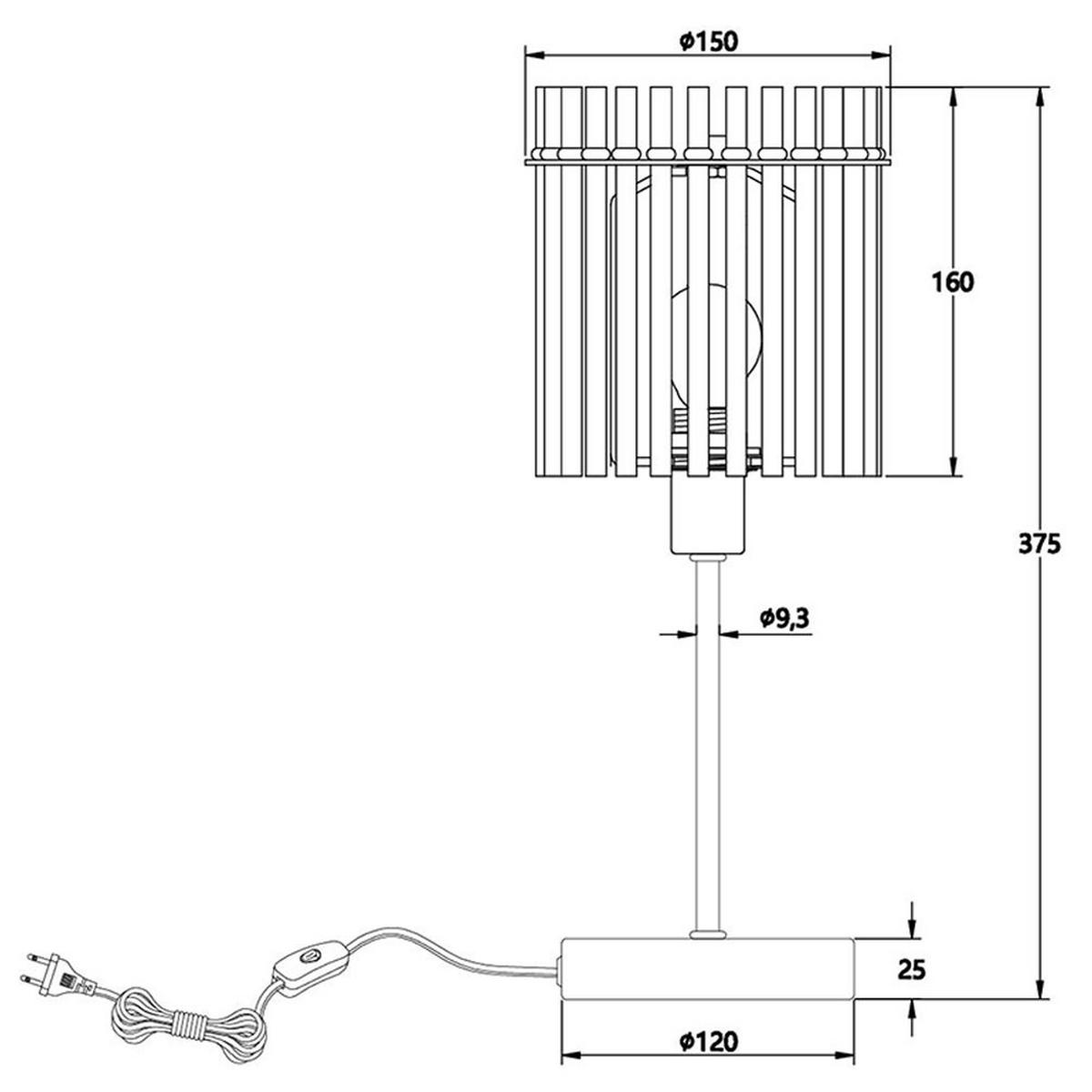 LED TISCHLEUCHTE Gorley Metall Grau - Schwarz, Glas (15/15/37.5cm) - Globo Lighting