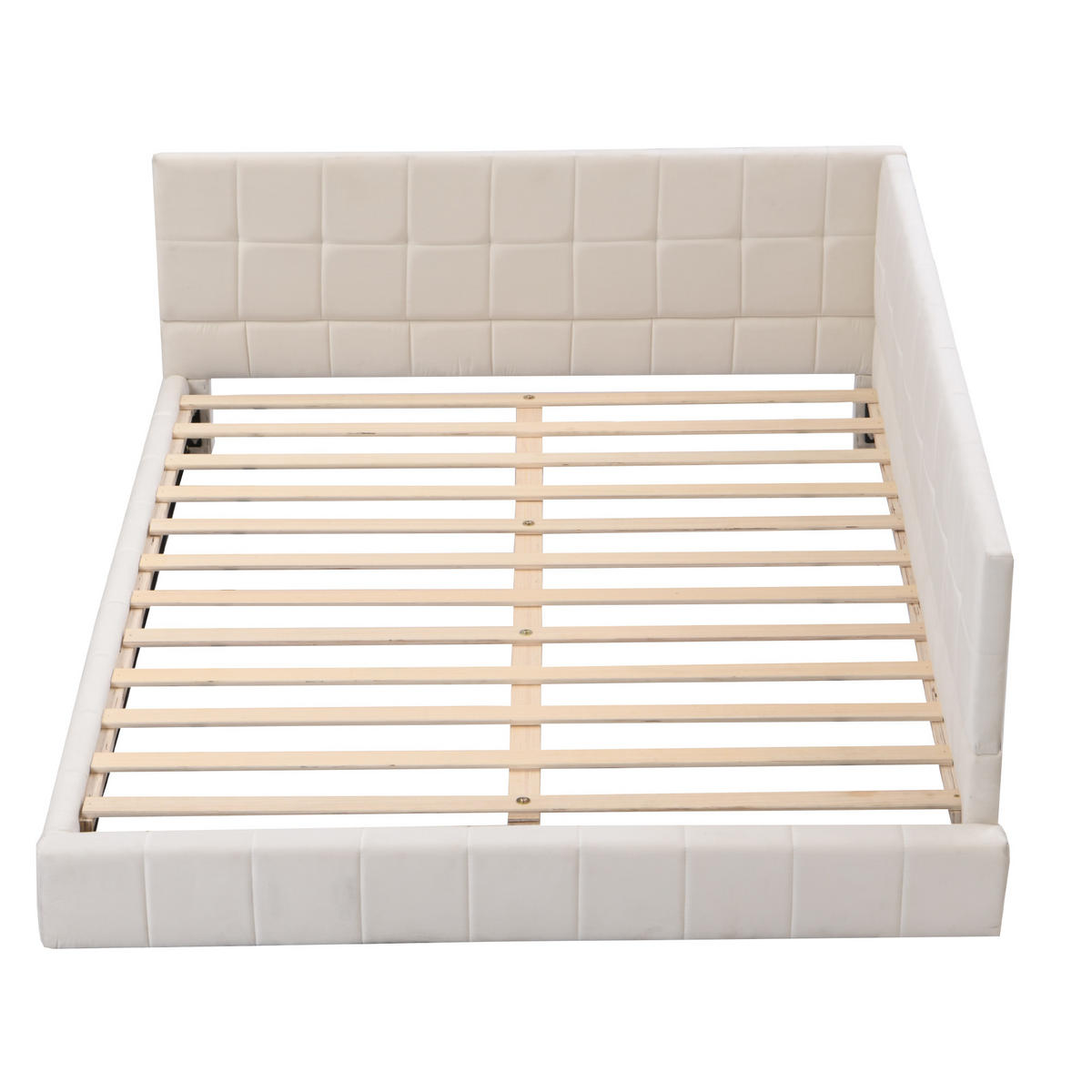 POLSTERBETT 140/200 cm DE-01739, in Beige - Beige, Metall (140/200cm) - ComfortXL