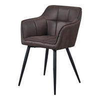ARMLEHNSTUHL Birmingham - Dunkelbraun/Schwarz, Textil/Metall (57/81/53cm) - [en.casa]