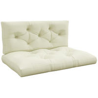 SADA 2 sedacích polštářů z polyesteru, krémově bílá - krémová, textil (80/12/120cm) - Outsunny