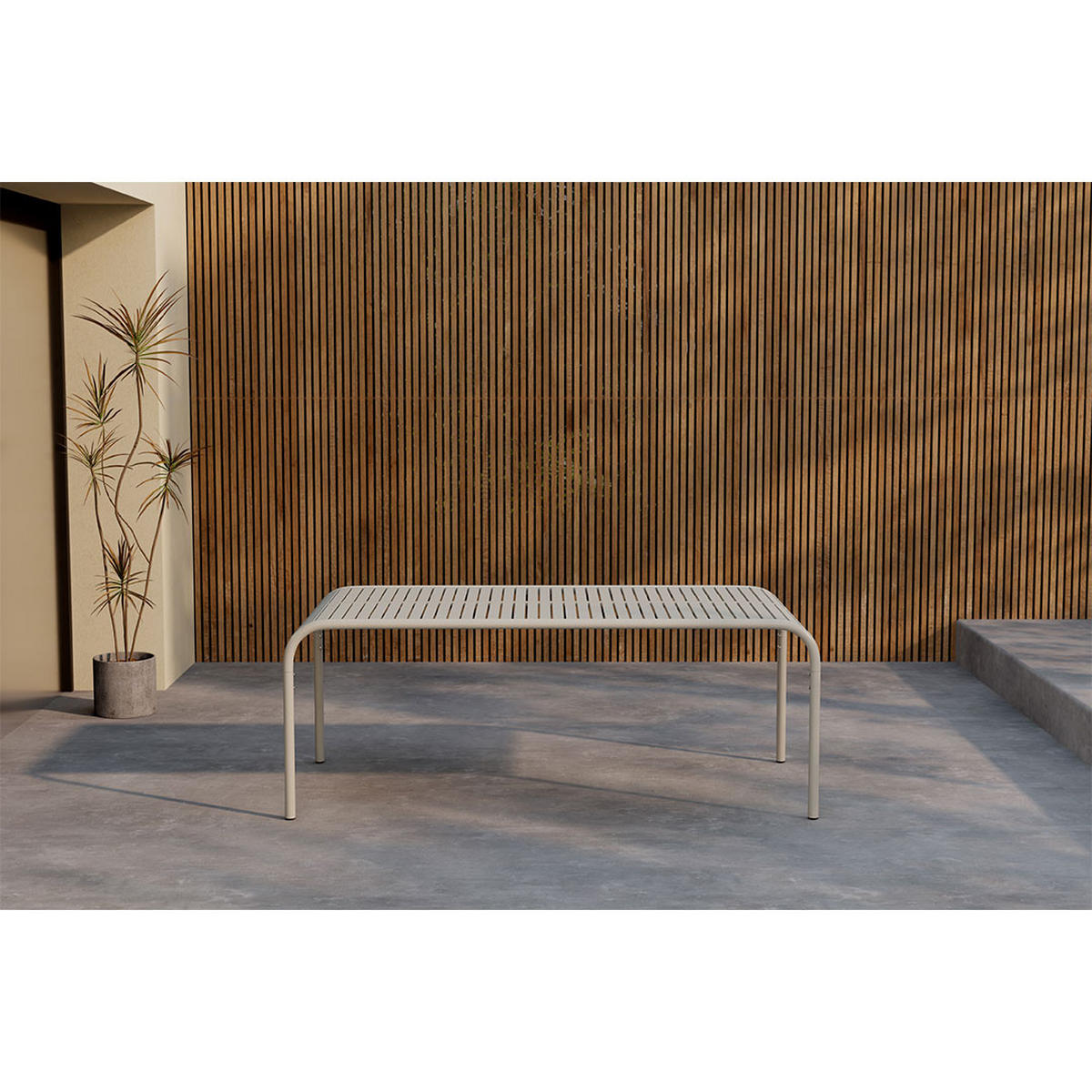 GARTENTISCH, Borneo, Beige, Metall, 100 x 200 x 75 cm - Beige, Metall (200/100/75cm) - ebuy24
