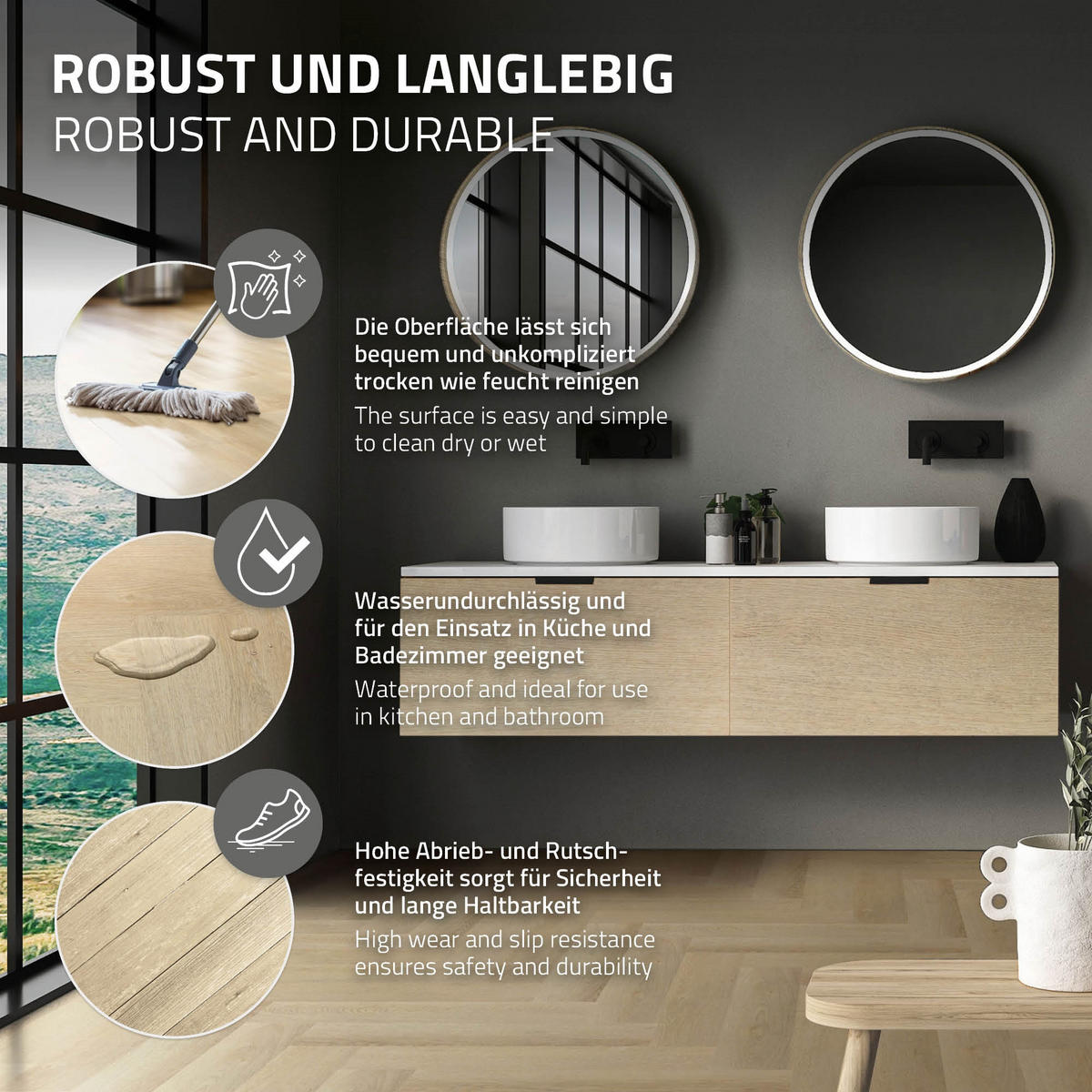 VINYLBODEN Click 1,56m²/20 Dielen Fischgrät Eiche Natur - Beige, Kunststoff (61.5/12.8/0.42cm) - ML-DESIGN
