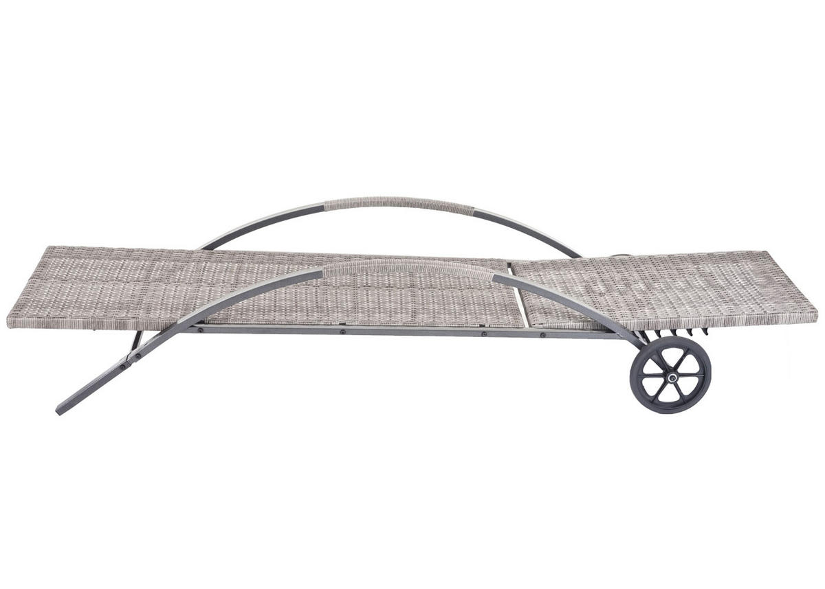 SONNENLIEGE Grau, Grau - Grau, Kunststoff (65/87/200cm) - MCW