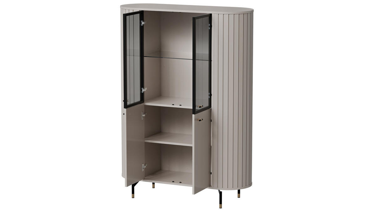 VITRINE THIRA 155/112,3 cm in Kaschmir - Kaschmir, Holzwerkstoff (112.3/155/40cm) - MASSENO