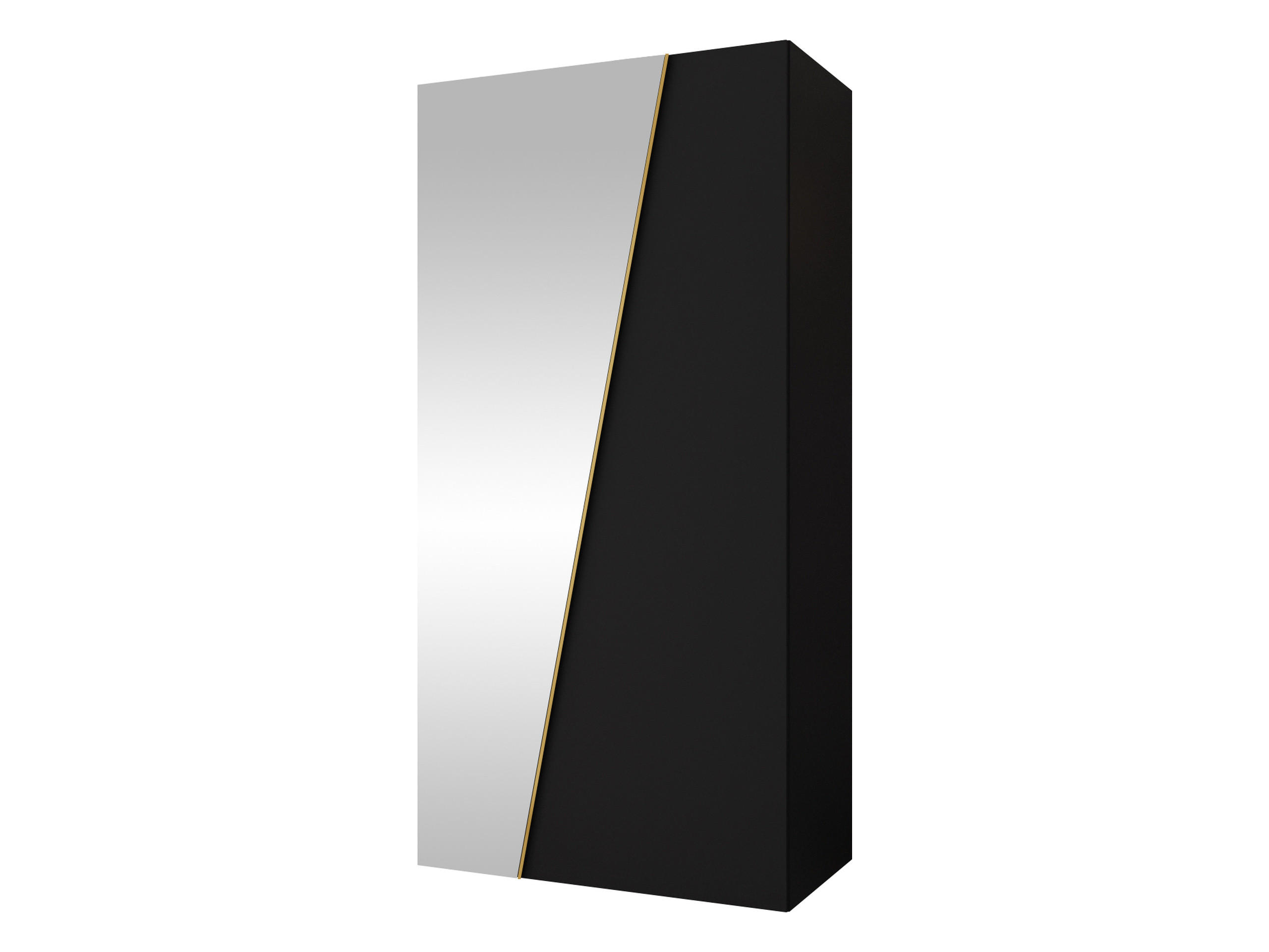DREHTÜRENSCHRANK Zen 1L 100 cm - Goldfarben/Schwarz, Holzwerkstoff/Kunststoff (100/202/50cm) - MIRJAN24