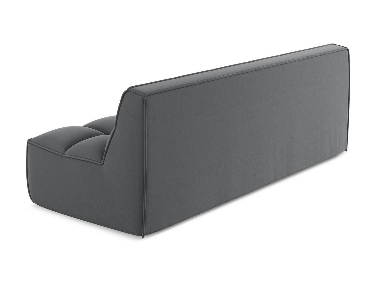 3-SITZER SOFA Samt Stoff Grau - Dunkelgrau/Schwarz, Kunststoff/Textil (210/75/93cm) - Makamii