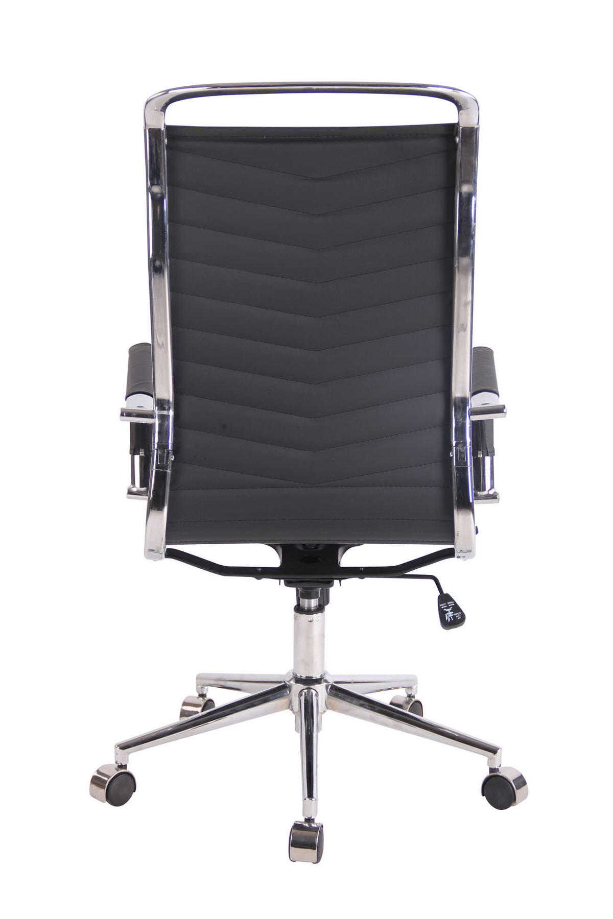 DREHSTUHL Lederlook schwarz - Chromfarben/Schwarz, Textil/Metall (57/110/65cm) - CLP
