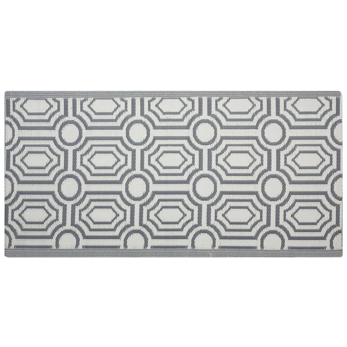 OUTDOOR-TEPPICH Bidar 180/90 cm - Grau, Kunststoff (90/180cm) - Beliani