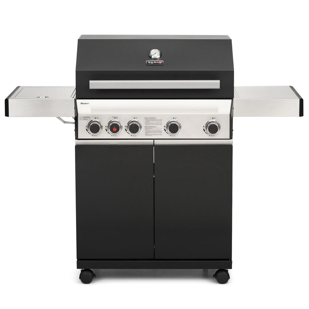 GASGRILL BLACK 4+1 - Schwarz, Metall (140/115/50cm) - TAINO