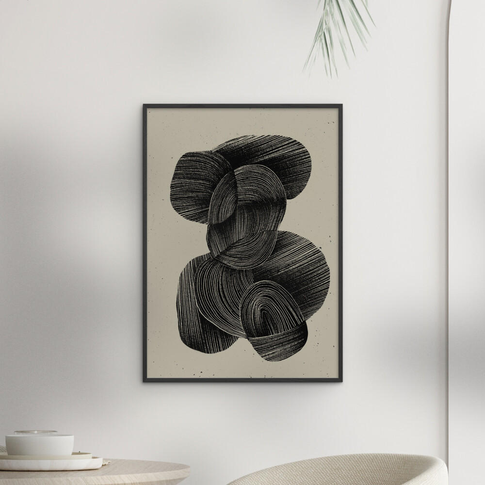 POSTER mit Rahmen Treechild - Straw No.2 - Schwarz, Holz/Papier (30/40cm) - Poster&Frame