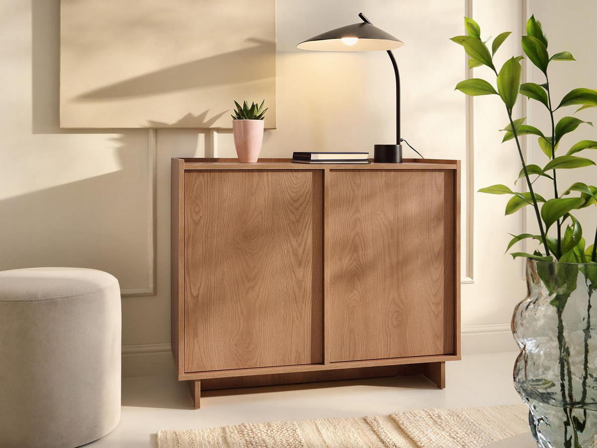 KOMMODE mit 2 Türen 98cm KELLOS eiche karmel - Eichefarben, Holzwerkstoff (98/82/39cm) - Compleo24