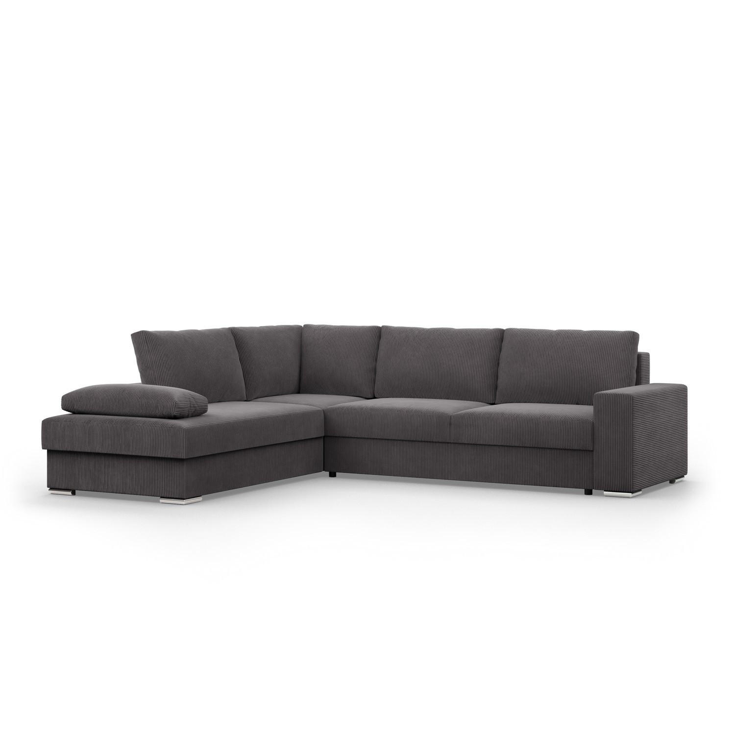 ECKSOFA MIT SCHLAFFUNKTION VELANO Dunkelgrau - Dunkelgrau, Textil (231/287cm) - Mebligo