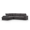 ECKSOFA MIT SCHLAFFUNKTION VELANO Dunkelgrau - Dunkelgrau, Textil (231/287cm) - Mebligo