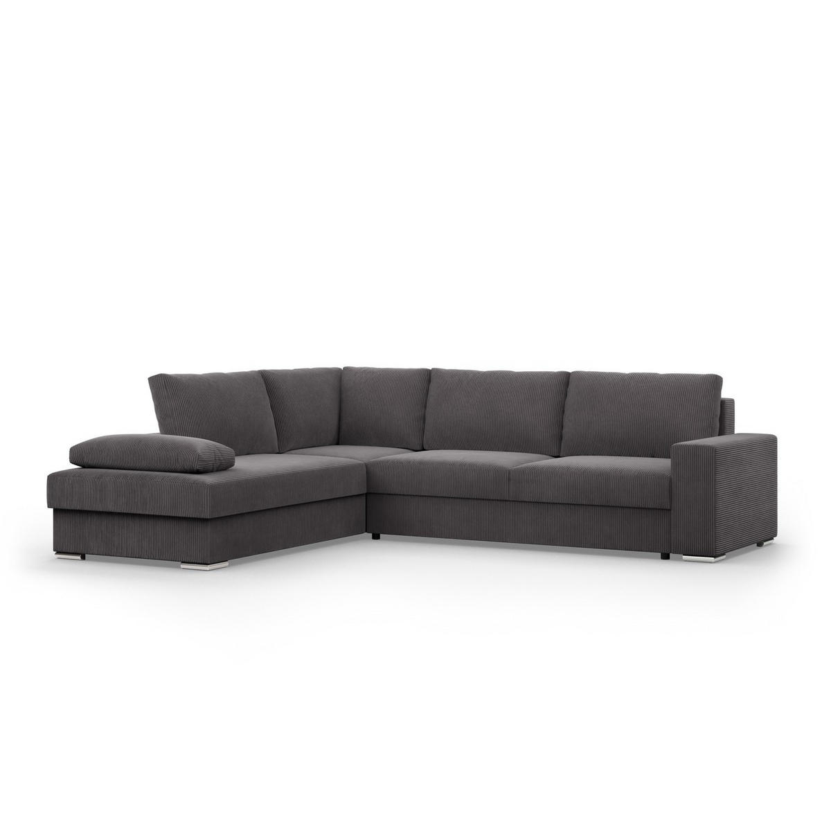 ECKSOFA MIT SCHLAFFUNKTION VELANO Dunkelgrau - Dunkelgrau, Textil (231/287cm) - Mebligo