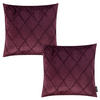 KISSENHÜLLE 2er Set Nobless Rauten 50/50 cm weinrot - Weinrot, Textil (50/50cm) - Magma Heimtexx