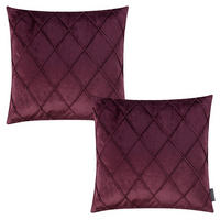 KISSENHÜLLE 2er Set Nobless Rauten 50/50 cm weinrot - Weinrot, Textil (50/50cm) - Magma Heimtexx
