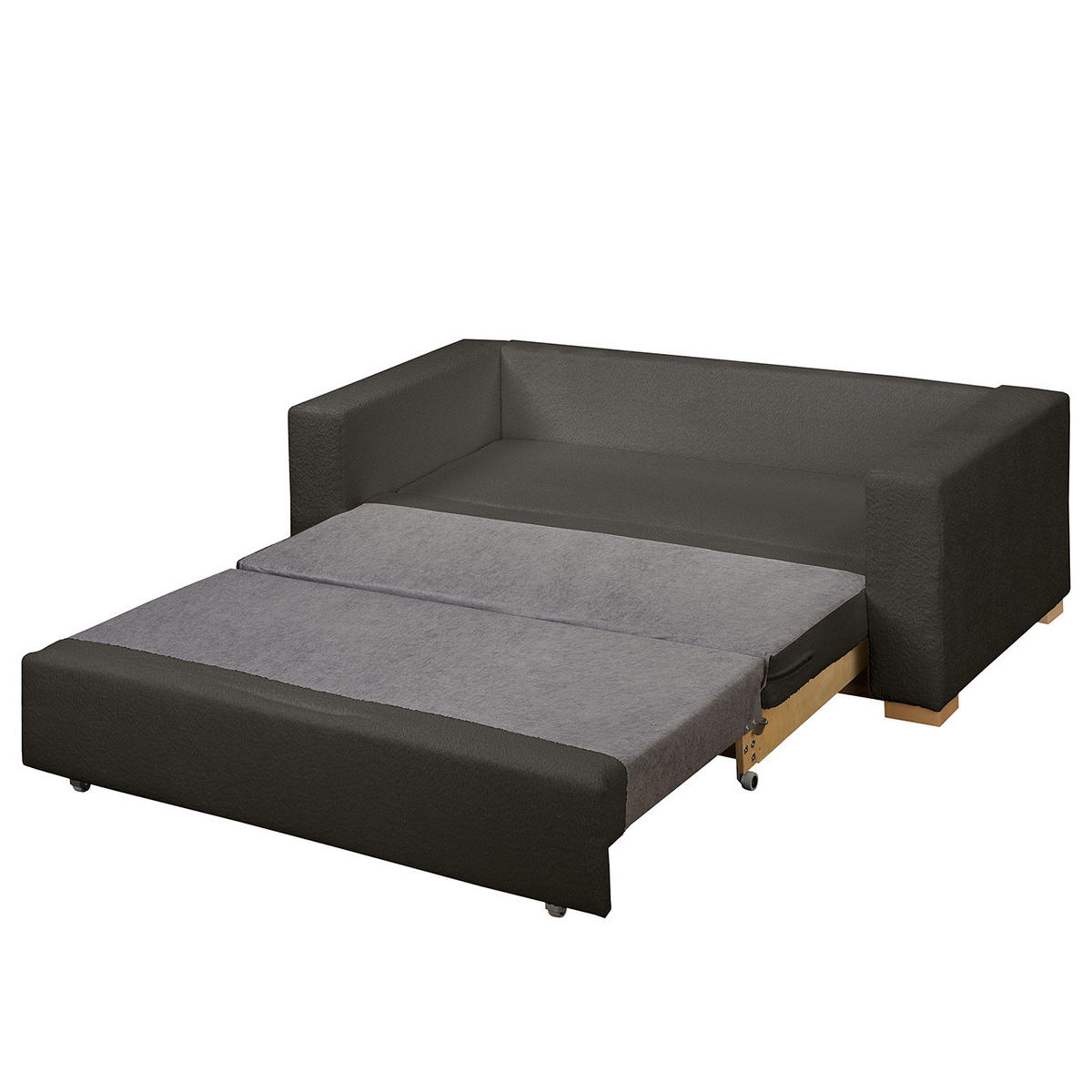 SCHLAFSOFA - Anthrazit/Buchefarben, Holz/Buchenholz (173/90/90cm) - home24