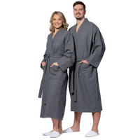 BADEMANTEL, S, 100% Baumwolle, Grau - Anthrazit, Textil (Scm) - Zollner