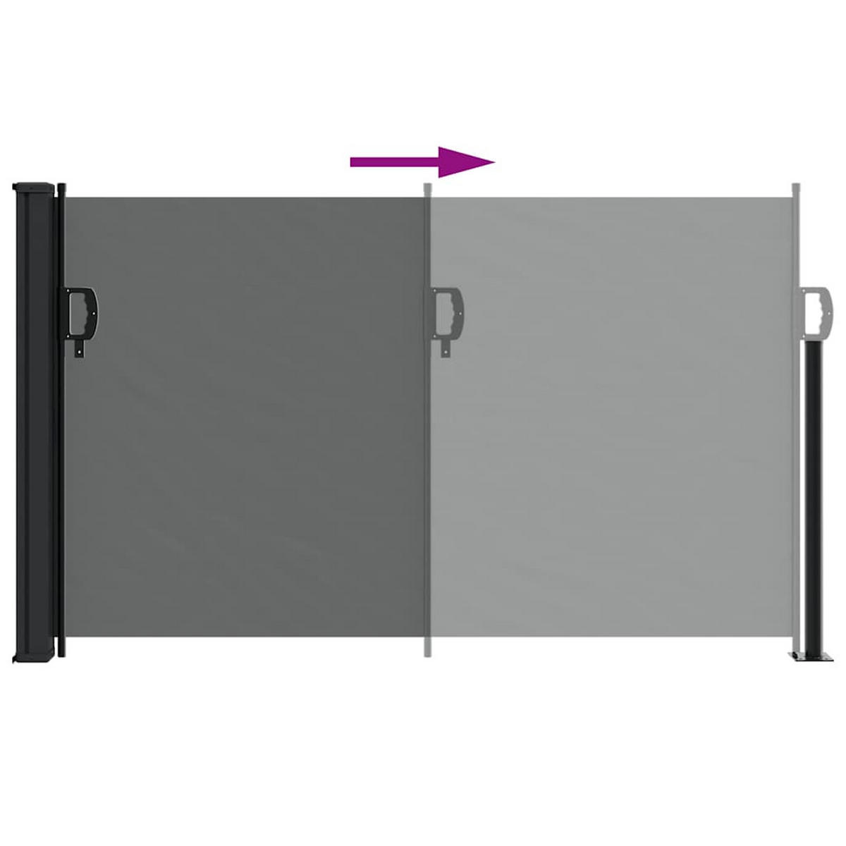 SEITENMARKISE Ausziehbare Anthrazit 120/500 Cm - Anthrazit, Textil (120/500cm) - vidaXL