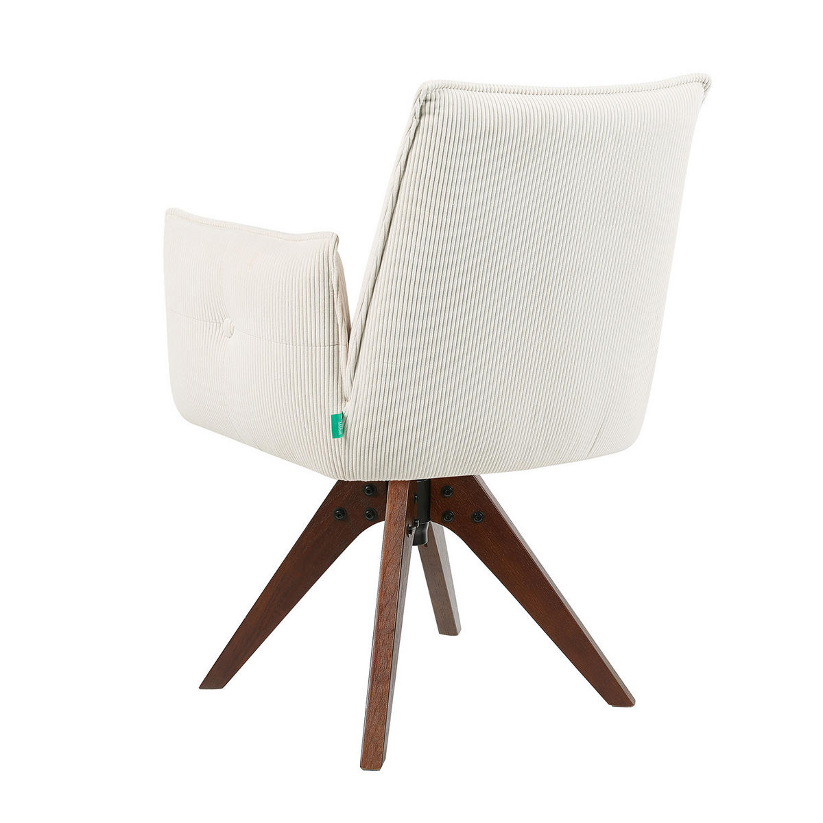 ARMLEHNSTUHL Mika-Emil 2er-Set - Nussbaumfarben/Creme, Eichenholz/Holz (60/88/63cm) - DUBI Möbel