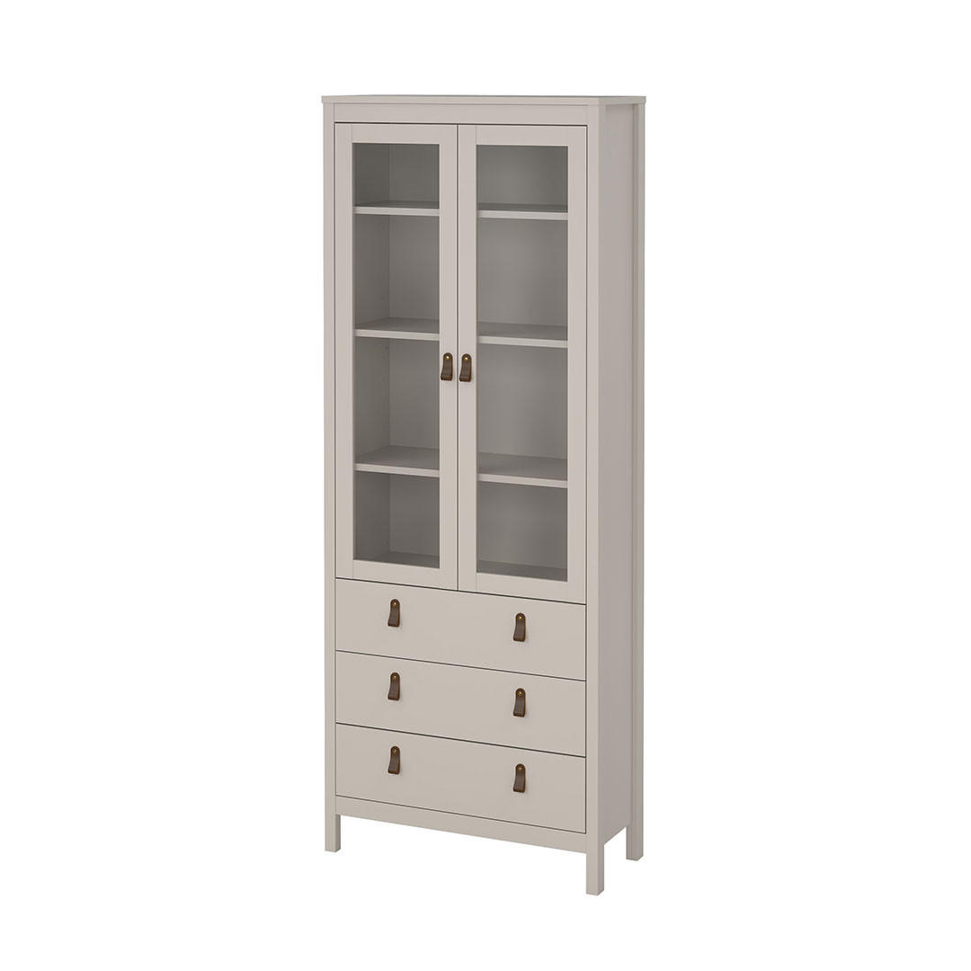 VITRINENSCHRANK, Madrid, Kaschmir, Holzwerkstoff, 78 x 33 x 199 cm - Kaschmir, Holzwerkstoff (78/199/33cm) - ebuy24