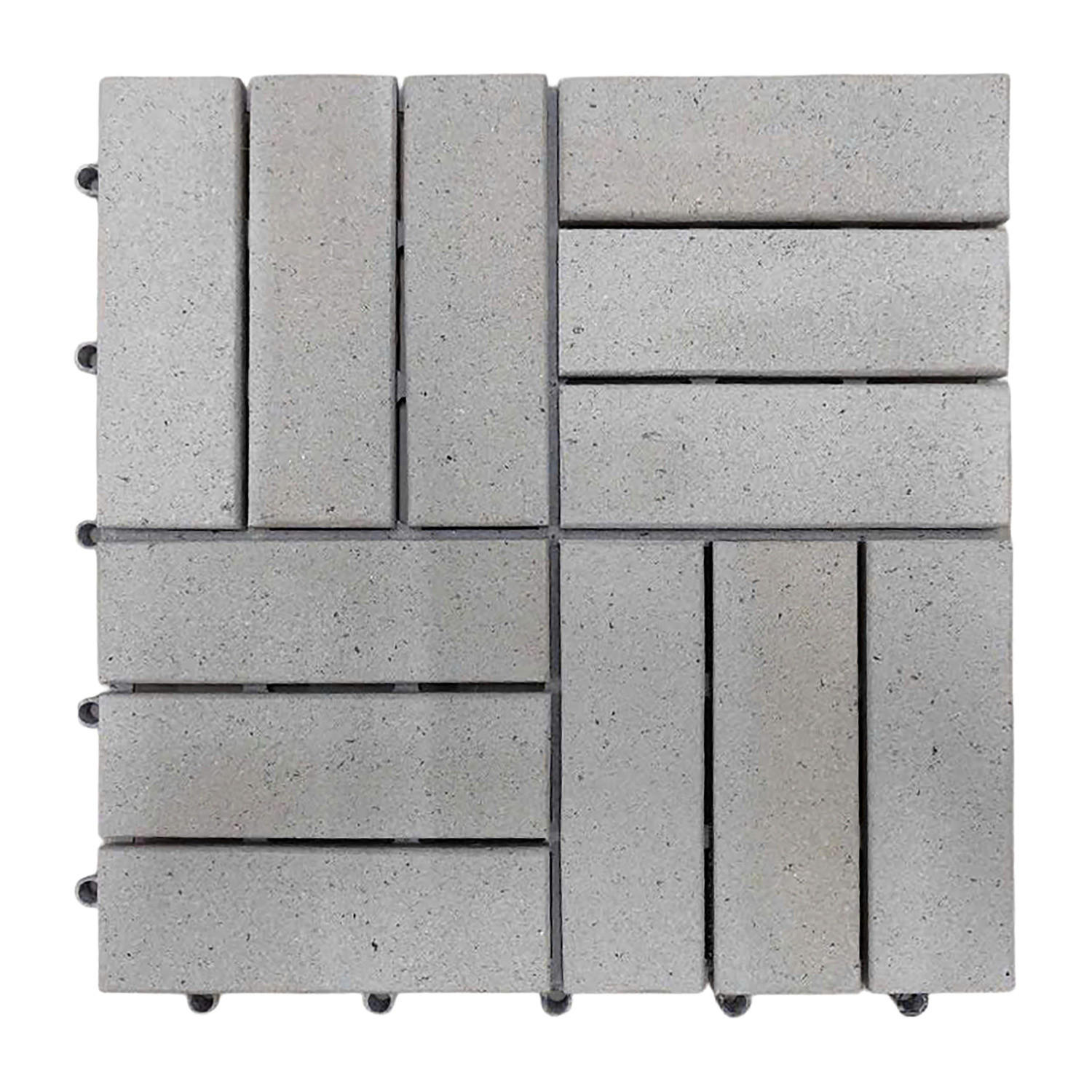 TERRASSENFLIESE - 33er-Set - 30x30 cm - Akazie massiv / Polypropylene - Hellgrau, Holz/Kunststoff (30/30/2.4cm) - home24