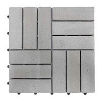 TERRASSENFLIESE - 33er-Set - 30x30 cm - Akazie massiv / Polypropylene - Hellgrau, Holz/Kunststoff (30/30/2.4cm) - home24