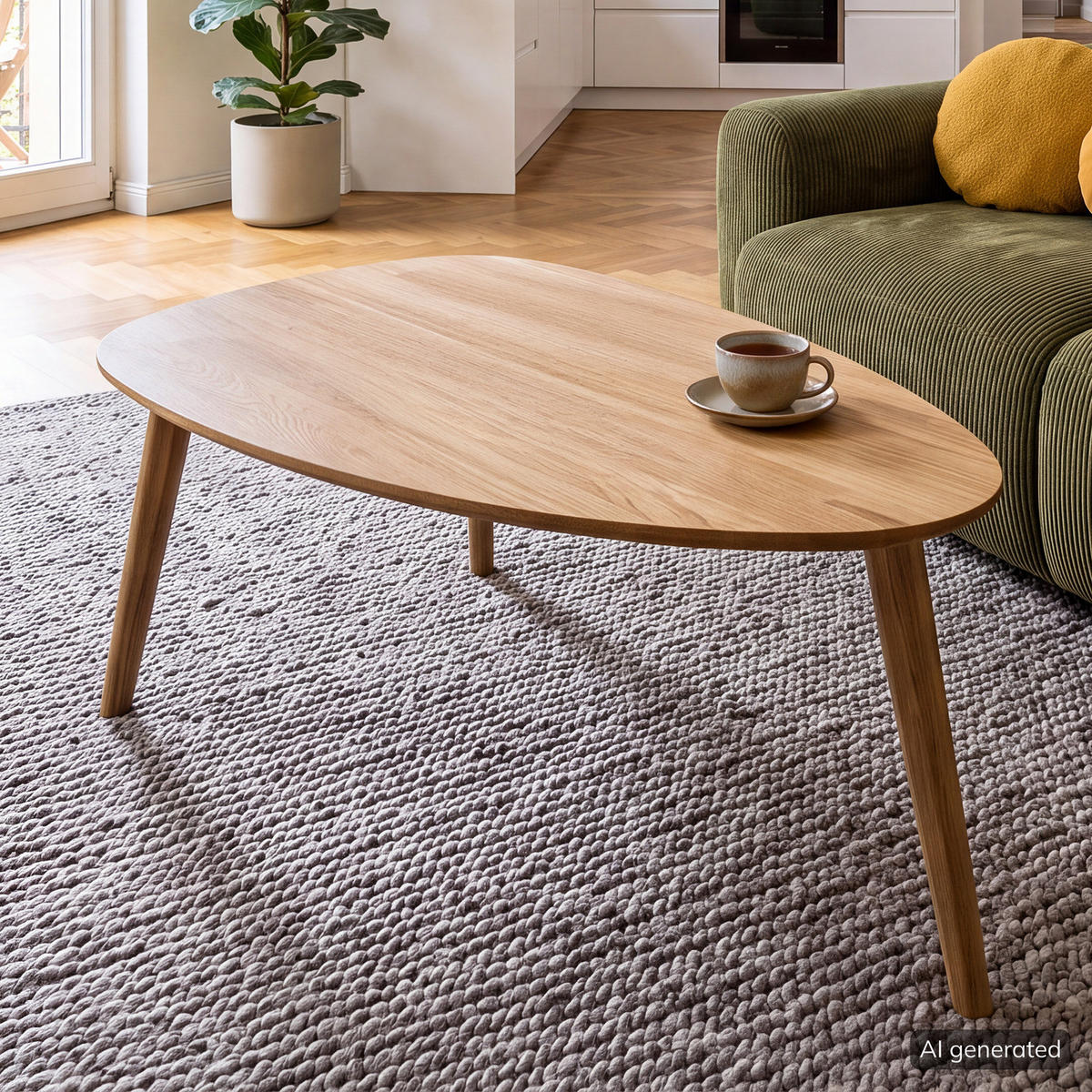 COUCHTISCH - Massivholz - Eichefarben/Braun, Eichenholz/Holz (60/90/43cm) - home24