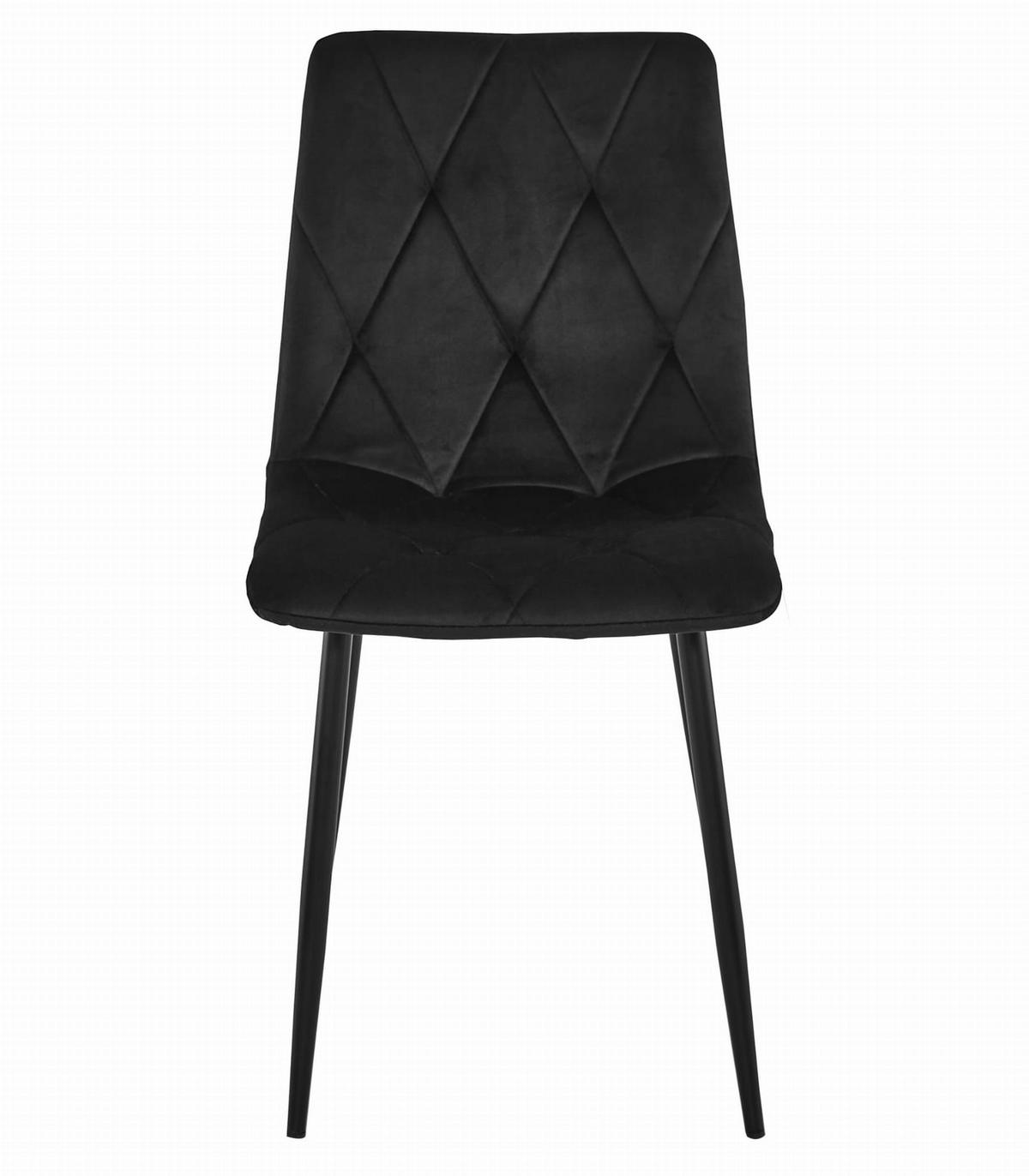 ESSTISCH-SET Esstisch Schwarz 120x80 cm Craft Set Mit 4 Stühlen Libra Velours - Schwarz, Kunststoff (80/120/58cm)