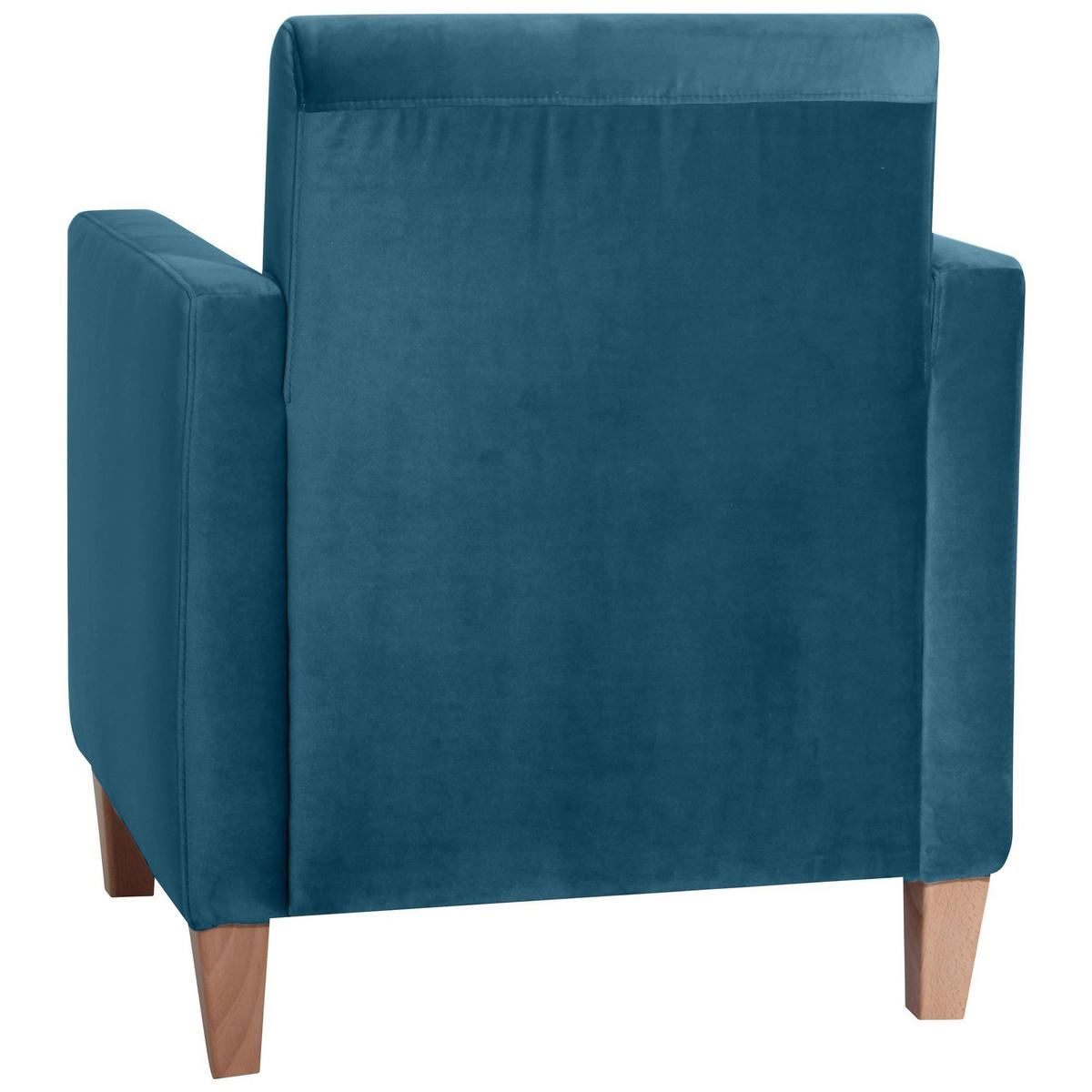 SESSEL Karol Bezug Samtvelours Buche natur / petrol - Blau, Kunststoff (71/81/70cm) - 58aufmkessel